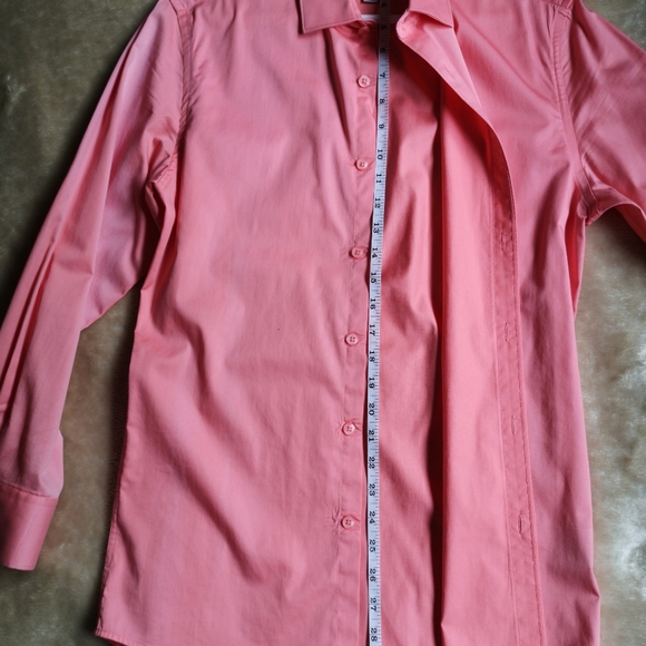 Le Château Salmon Pink Slim Fit Men's shirt - Picture 3 of 14